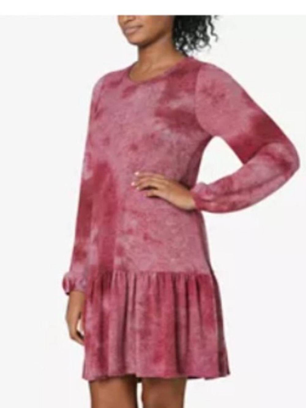 Ultra Flirt Rose Tie-Dye Drop Waist Mini Dress
